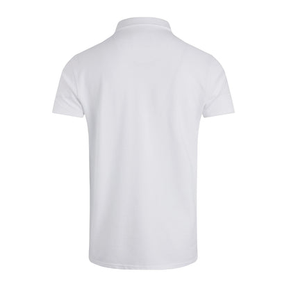 White - Back - Weird Fish Mens Miles Pique Organic Polo Shirt