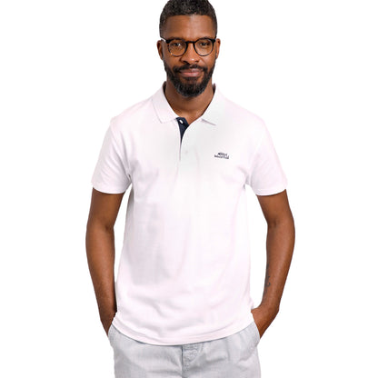 White - Pack Shot - Weird Fish Mens Miles Pique Organic Polo Shirt
