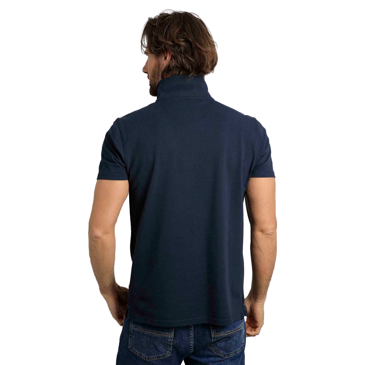 Navy - Lifestyle - Weird Fish Mens Miles Pique Organic Polo Shirt