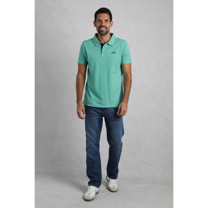 Aqua Marine - Side - Weird Fish Mens Miles Pique Organic Polo Shirt