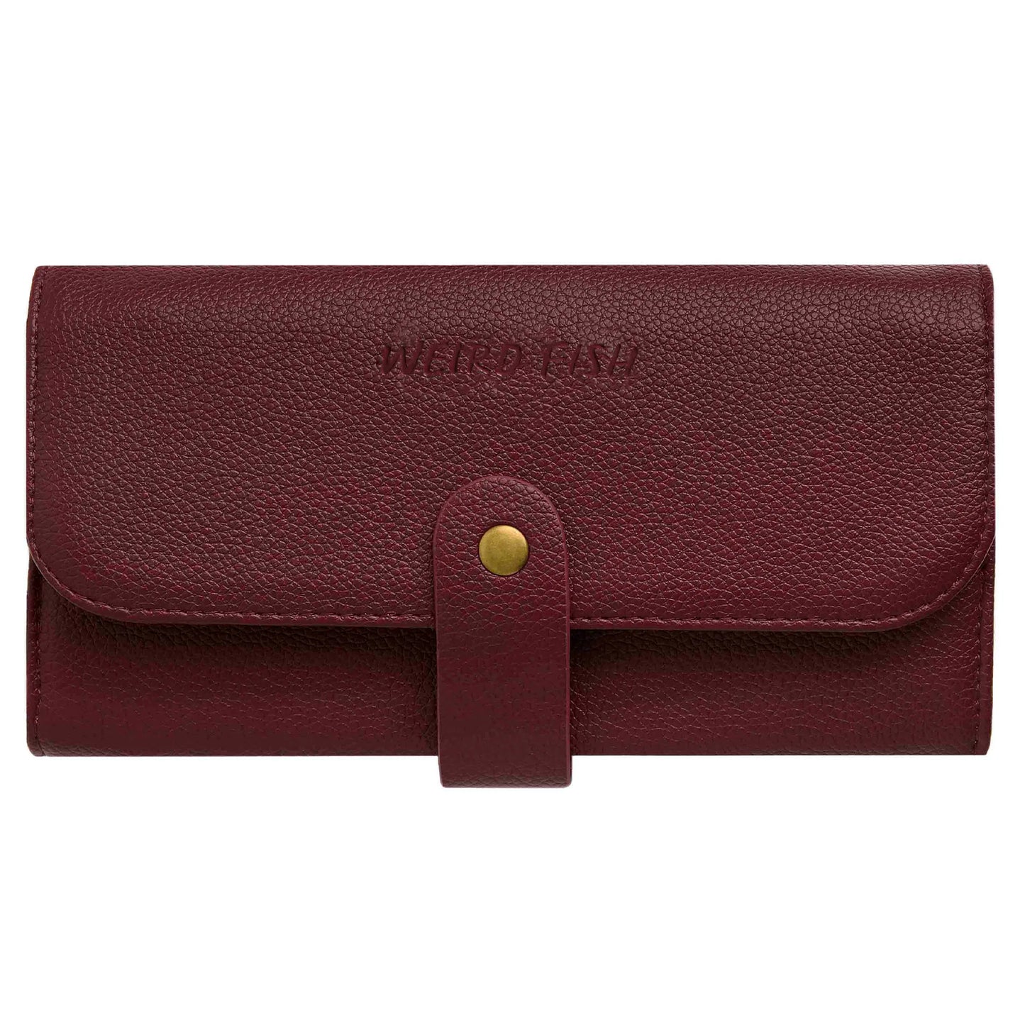 Mulled Wine - Front - Weird Fish Almila Plain Vegan Leather Purse
