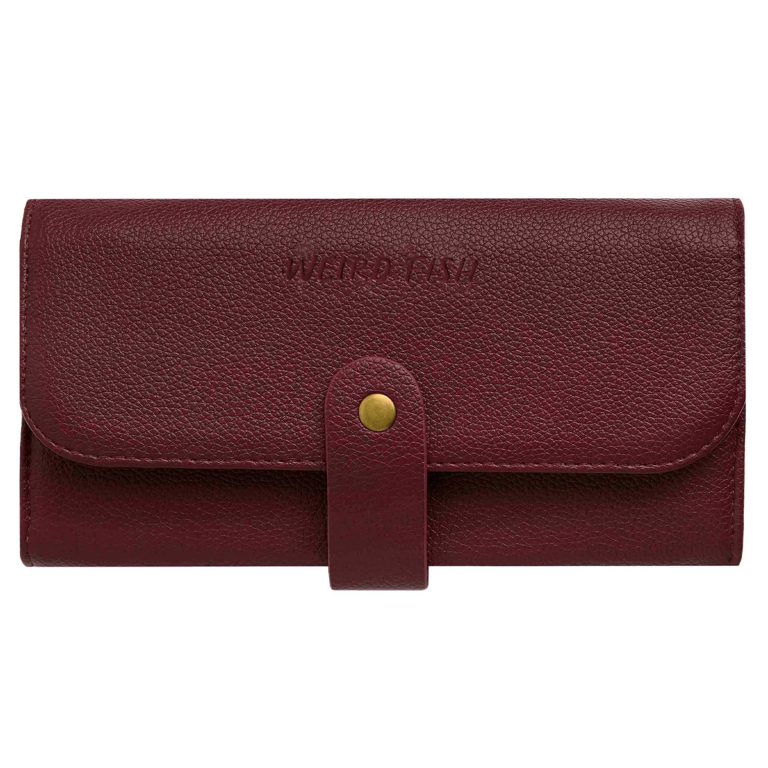 Mulled Wine - Front - Weird Fish Almila Plain Vegan Leather Purse