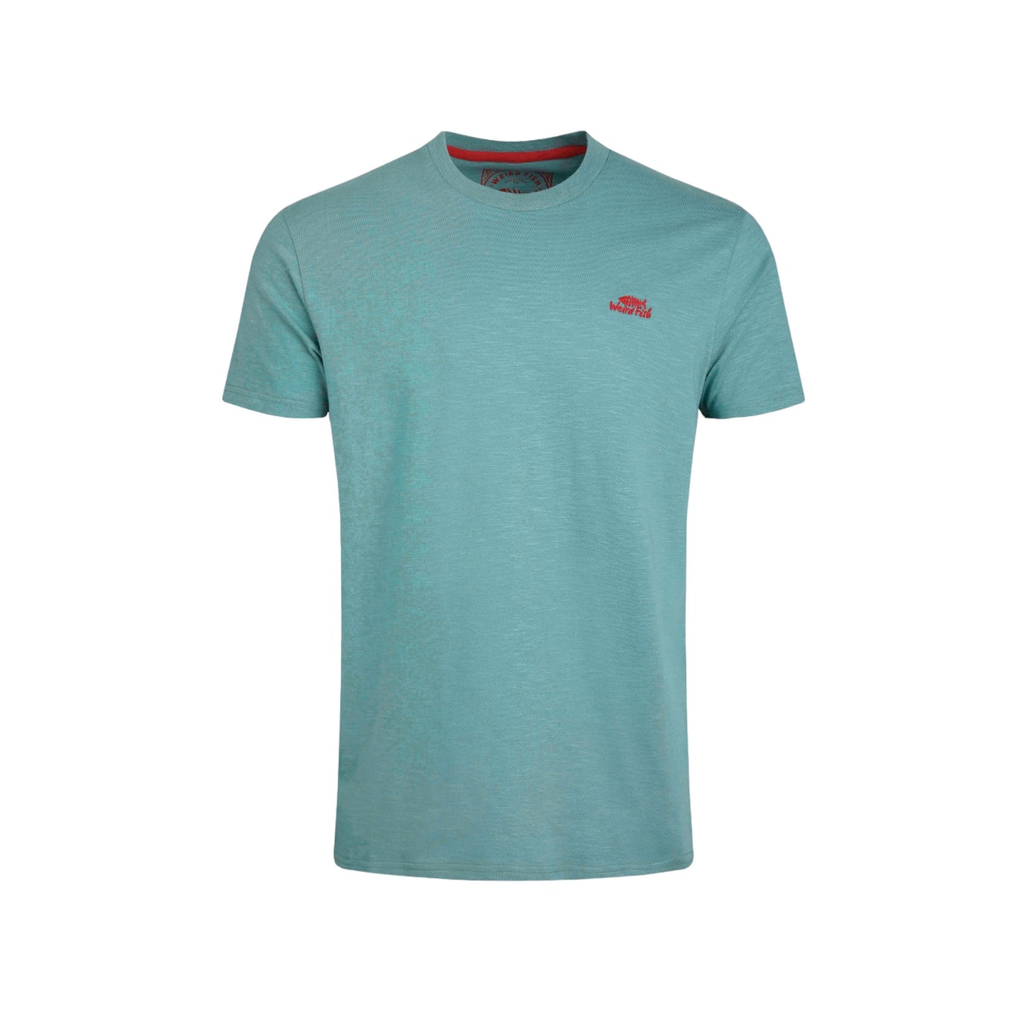 Mineral Blue - Front - Weird Fish Mens Logo Organic Cotton T-Shirt