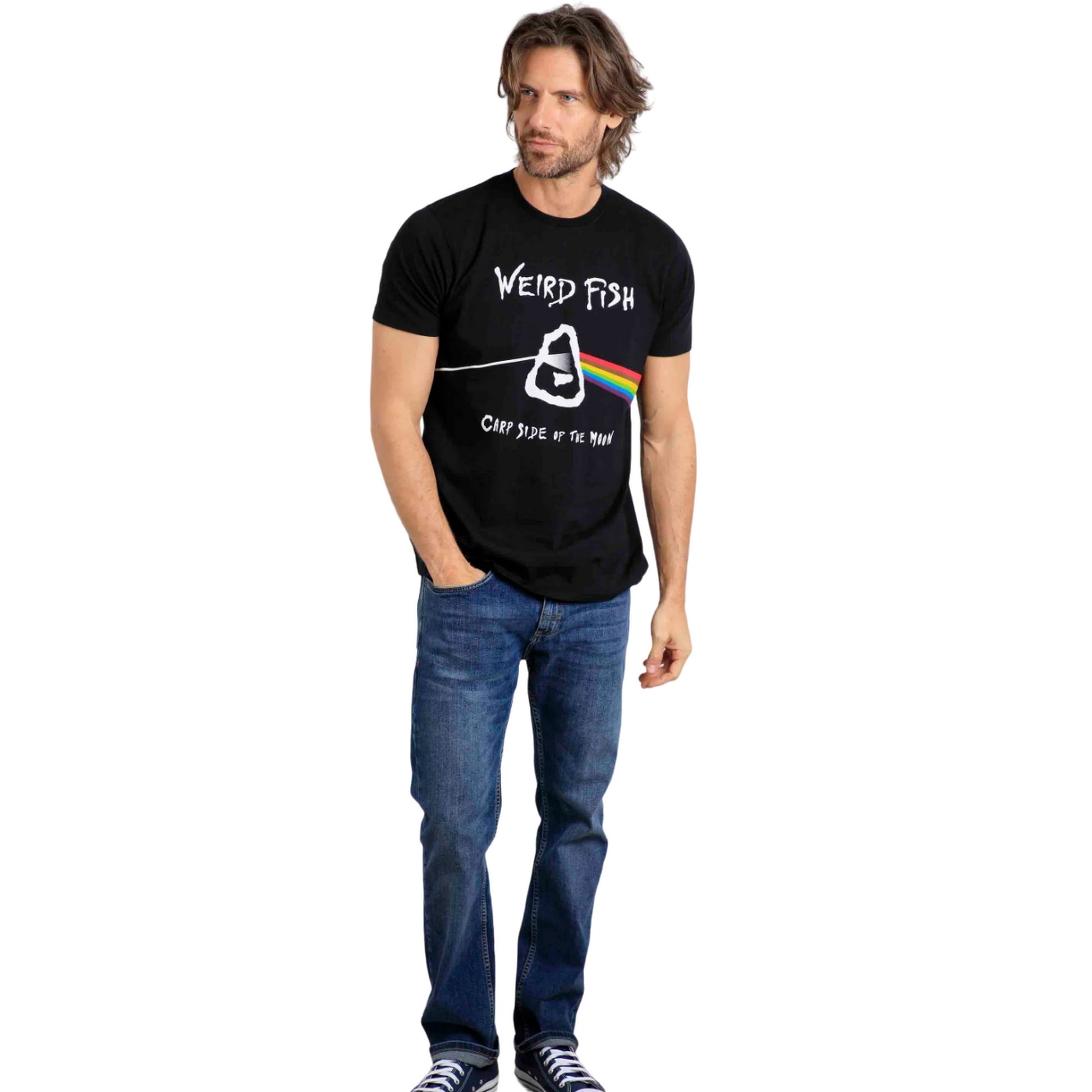 Black - Lifestyle - Weird Fish Mens Carp Side Of The Moon Pink Floyd T-Shirt