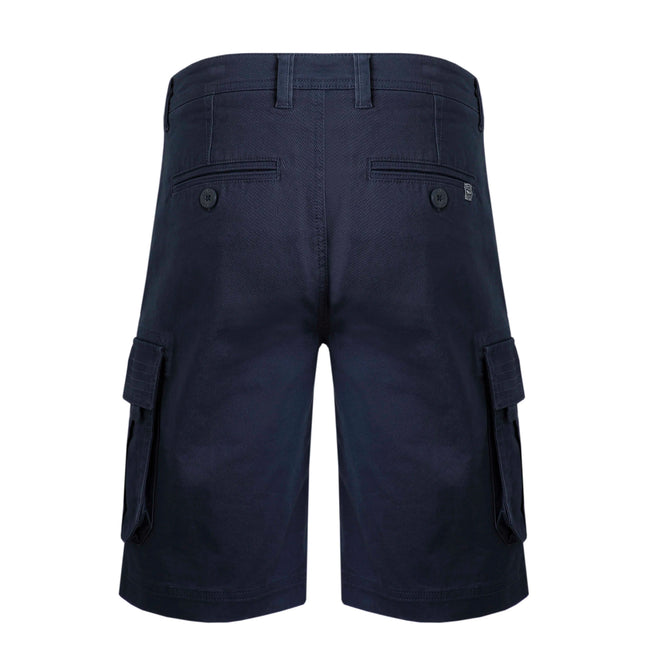 Navy - Back - Weird Fish Mens Rigney Cargo Shorts