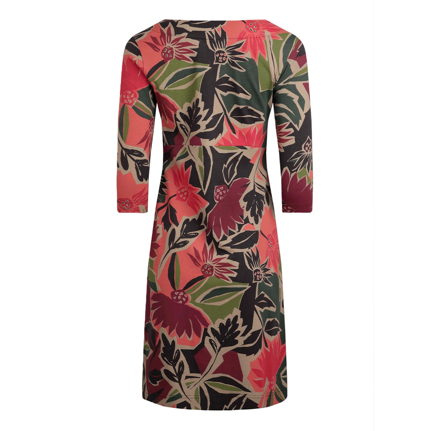 Pink - Back - Weird Fish Womens-Ladies Starshine Abstract Floral Jersey Organic Dress