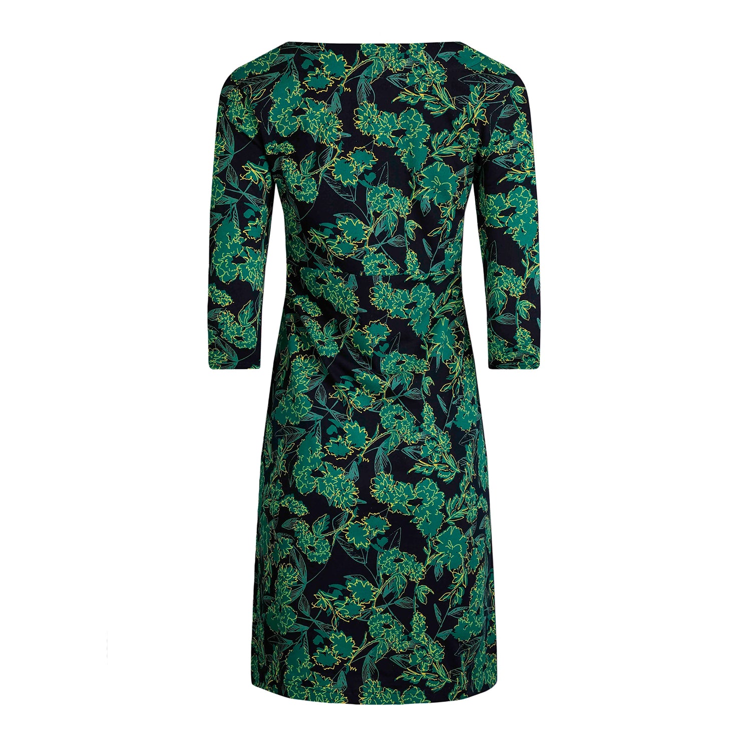 Night Blue - Back - Weird Fish Womens-Ladies Starshine Leaf Print Jersey Organic Dress