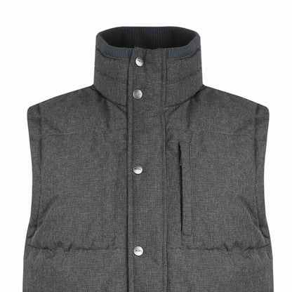 Anthracite - Back - Weird Fish Mens Houndstooth Padded Gilet