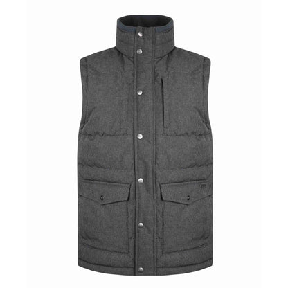 Anthracite - Front - Weird Fish Mens Houndstooth Padded Gilet
