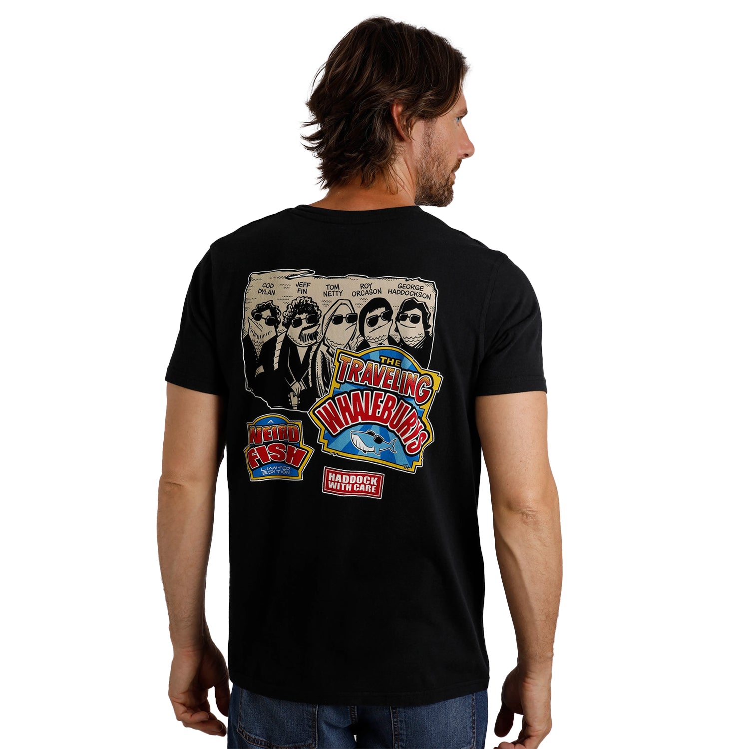 Black - Lifestyle - Weird Fish Mens Travelling Whaleburys Marble Wash T-Shirt