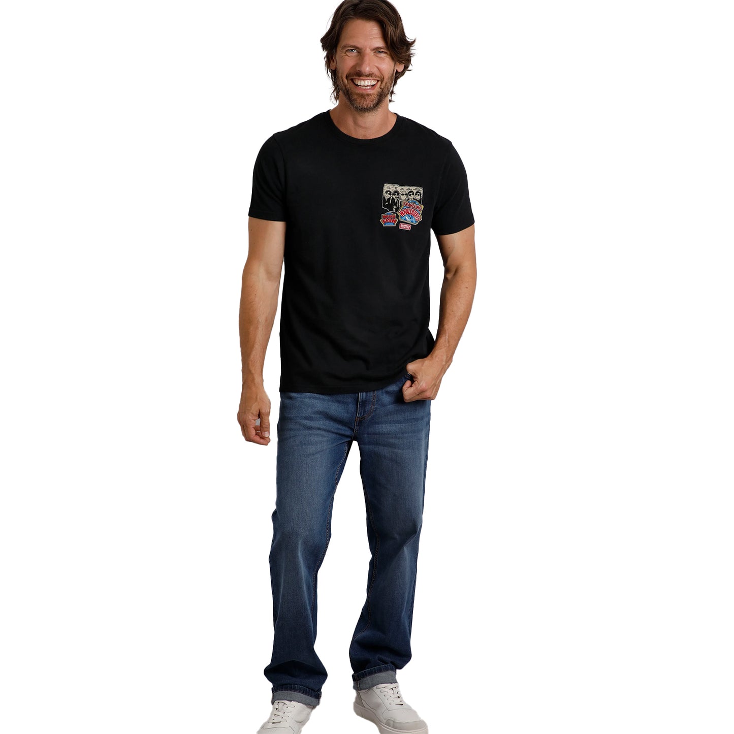 Black - Pack Shot - Weird Fish Mens Travelling Whaleburys Marble Wash T-Shirt