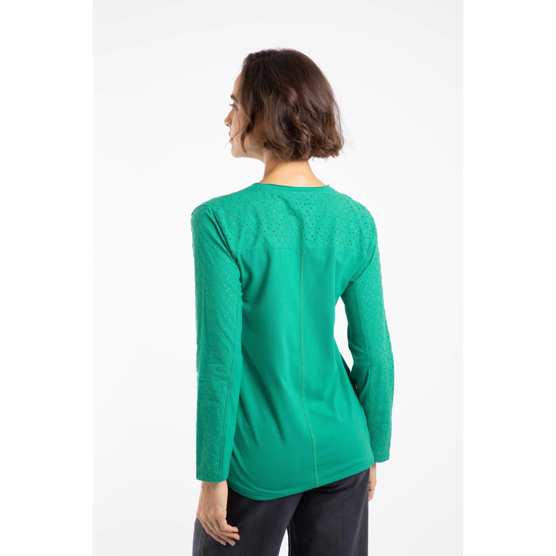 Green - Back - Weird Fish Womens-Ladies Topia Organic Long-Sleeved Top