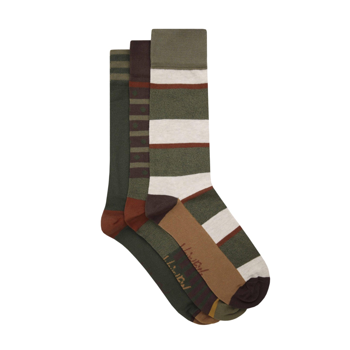 Fir Green - Front - Weird Fish Mens Wyatt Patterned Socks (Pack of 3)