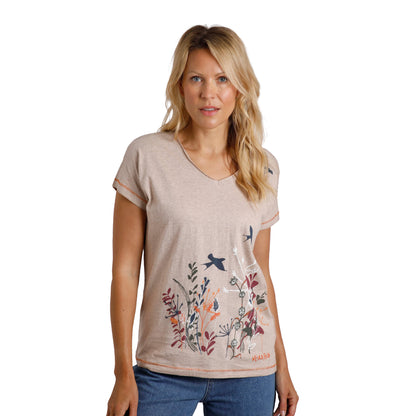 Sand Dune - Side - Weird Fish Womens-Ladies Swirling Swallows Marl Organic T-Shirt
