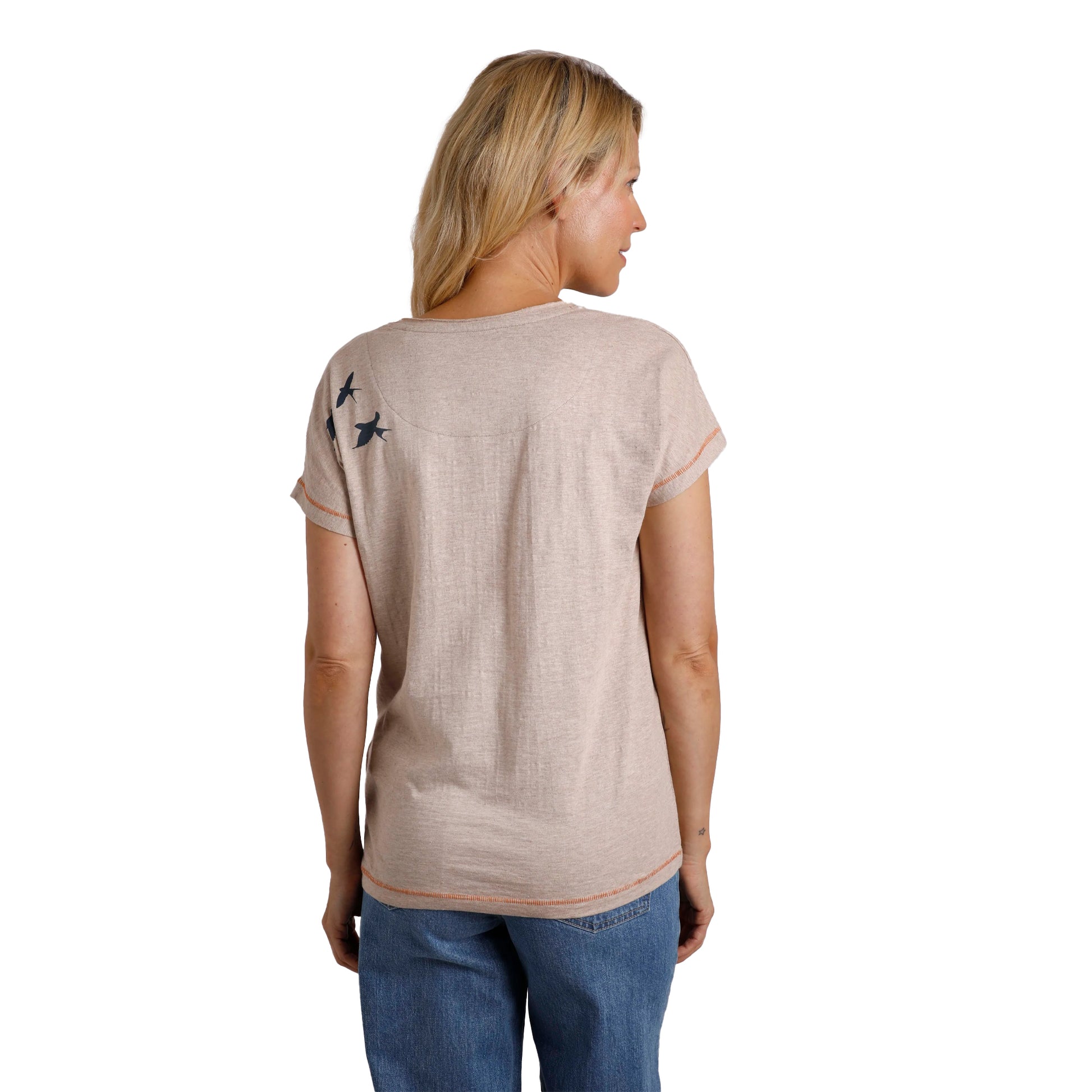 Sand Dune - Lifestyle - Weird Fish Womens-Ladies Swirling Swallows Marl Organic T-Shirt