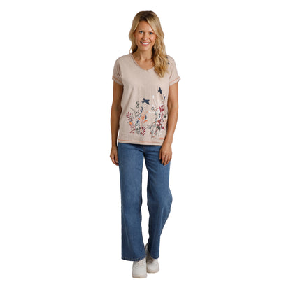 Sand Dune - Pack Shot - Weird Fish Womens-Ladies Swirling Swallows Marl Organic T-Shirt
