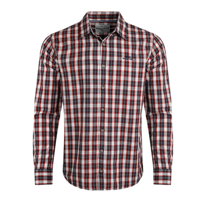 Navy - Front - Weird Fish Mens Lando Checked Long-Sleeved Shirt