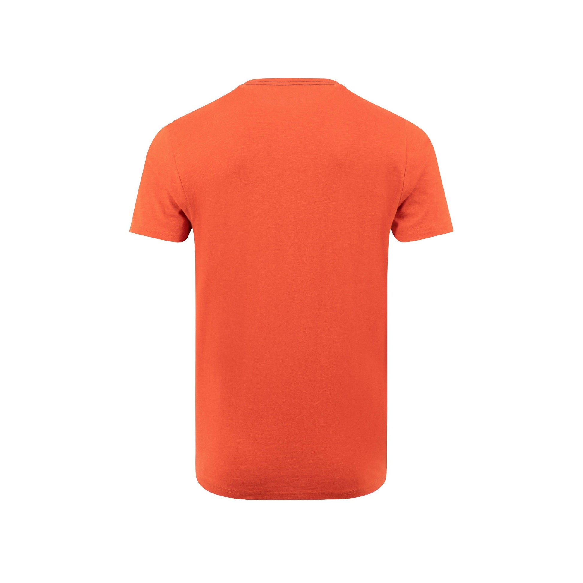 Rust Orange - Back - Weird Fish Mens Riggers Reverse Printed Organic T-Shirt