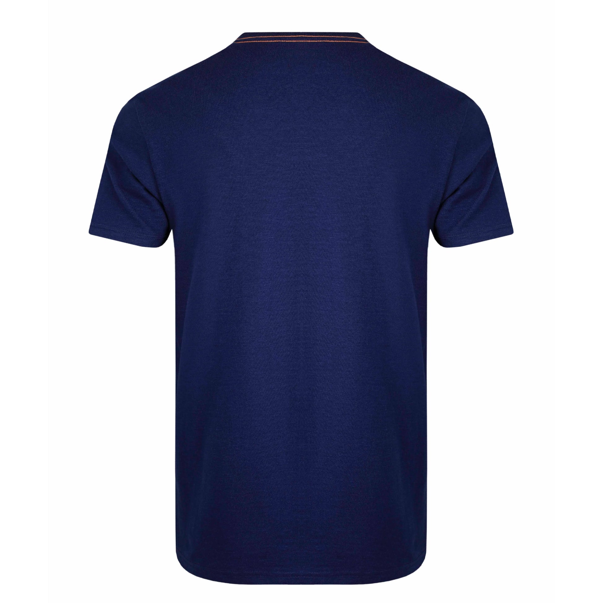 Dark Blue - Back - Weird Fish Mens Riggers Reverse Printed Organic T-Shirt
