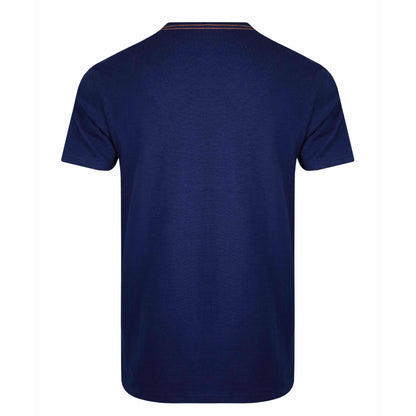 Dark Blue - Back - Weird Fish Mens Riggers Reverse Printed Organic T-Shirt