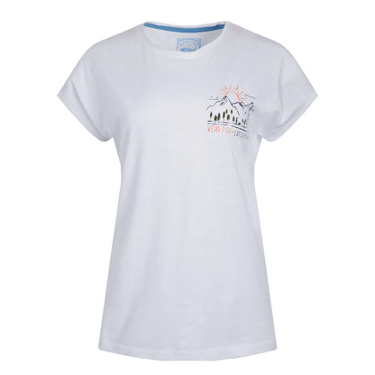 White - Front - Weird Fish Womens-Ladies Wander Graphic Print Slub Organic T-Shirt