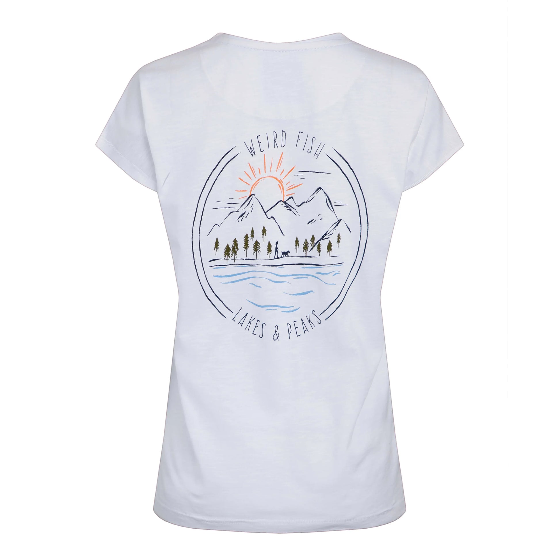 White - Back - Weird Fish Womens-Ladies Wander Graphic Print Slub Organic T-Shirt