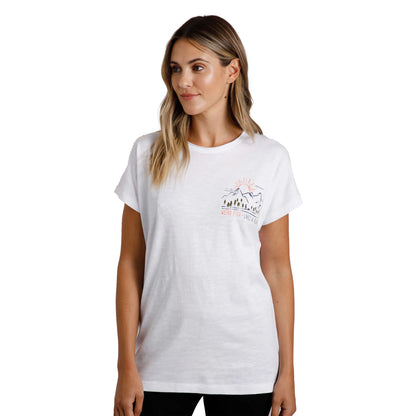 White - Side - Weird Fish Womens-Ladies Wander Graphic Print Slub Organic T-Shirt