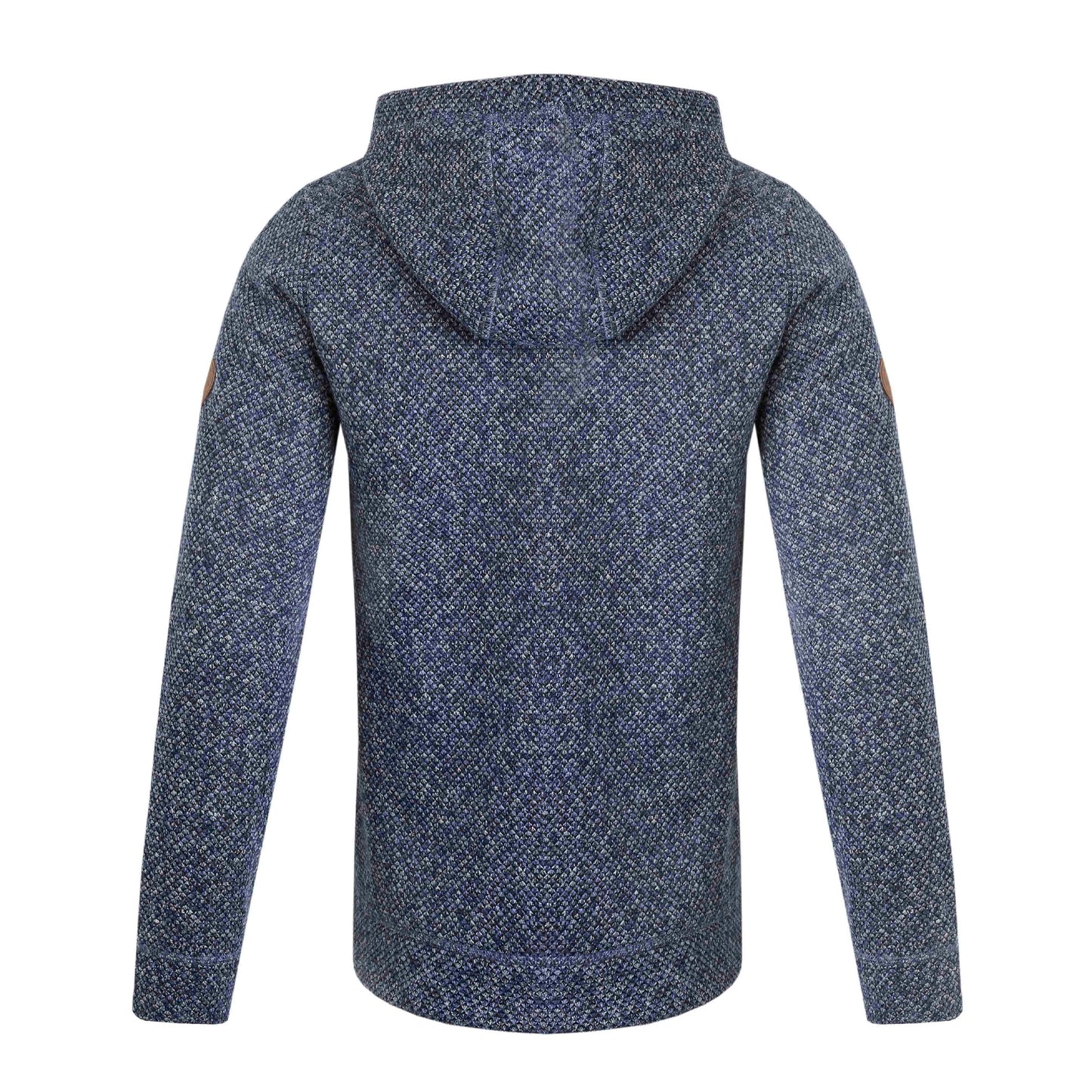 Navy - Back - Weird Fish Mens Compton Borg Button Neck Hoodie