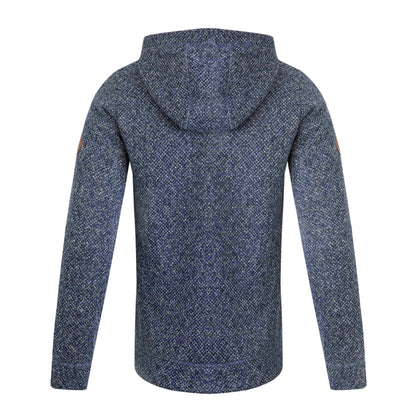 Navy - Back - Weird Fish Mens Compton Borg Button Neck Hoodie