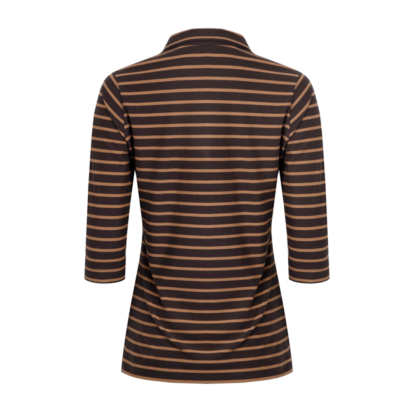 Chocolate - Back - Weird Fish Womens-Ladies Rhianna Striped Organic Cotton Shirt