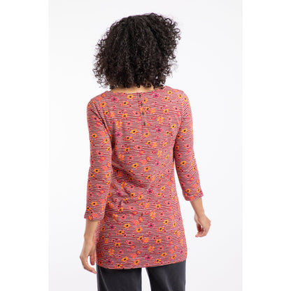 Rust - Back - Weird Fish Womens-Ladies Charlotte Striped Jersey Organic Tunic