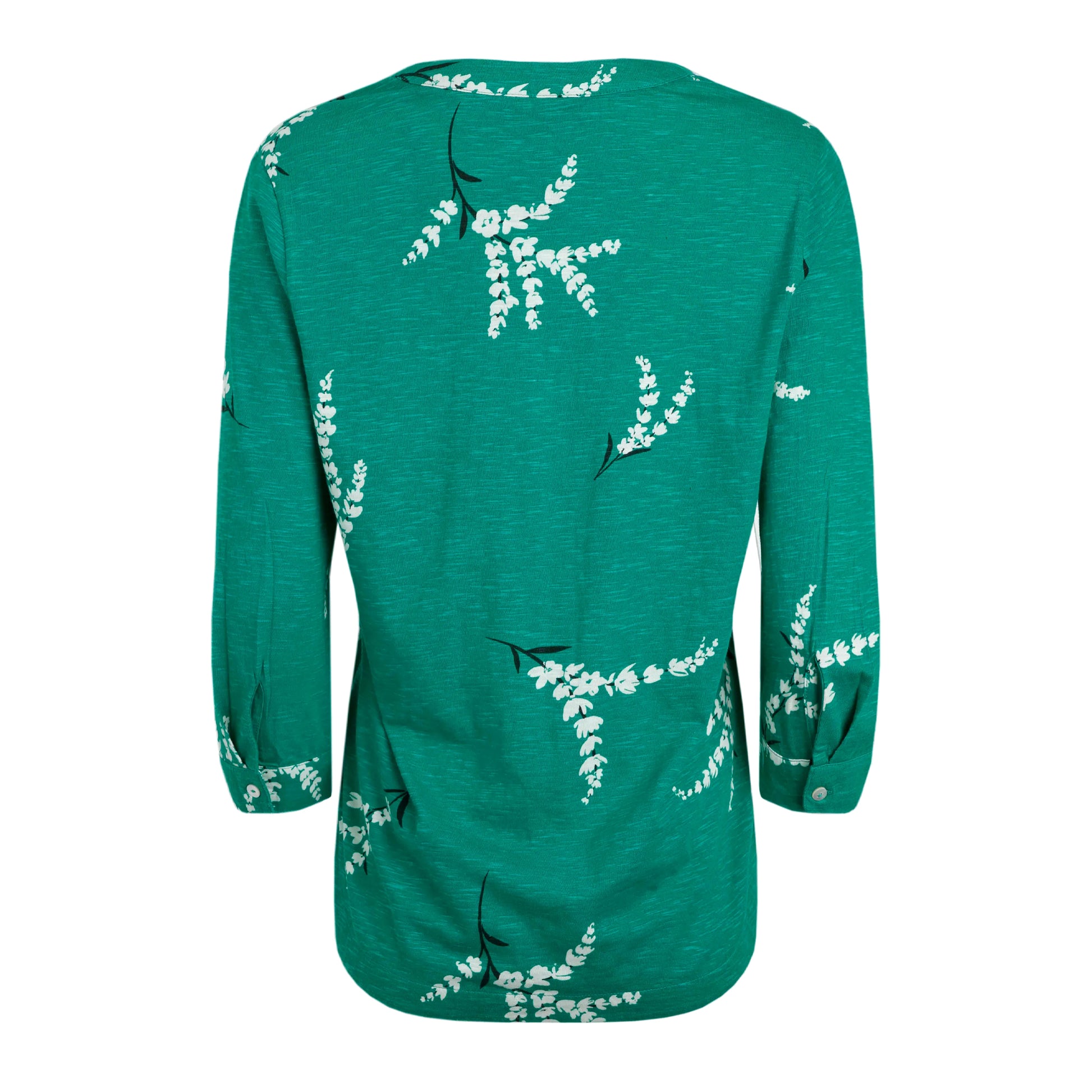 Evergreen - Back - Weird Fish Womens-Ladies Clara Leafy Floral Jersey Slub Organic Shirt