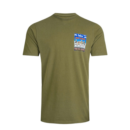 Olive Green - Front - Weird Fish Mens Get Beak RSPB Collaboration Marble Wash T-Shirt