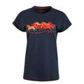 Navy - Front - Weird Fish Womens-Ladies Gallopers Horse Slub Organic T-Shirt