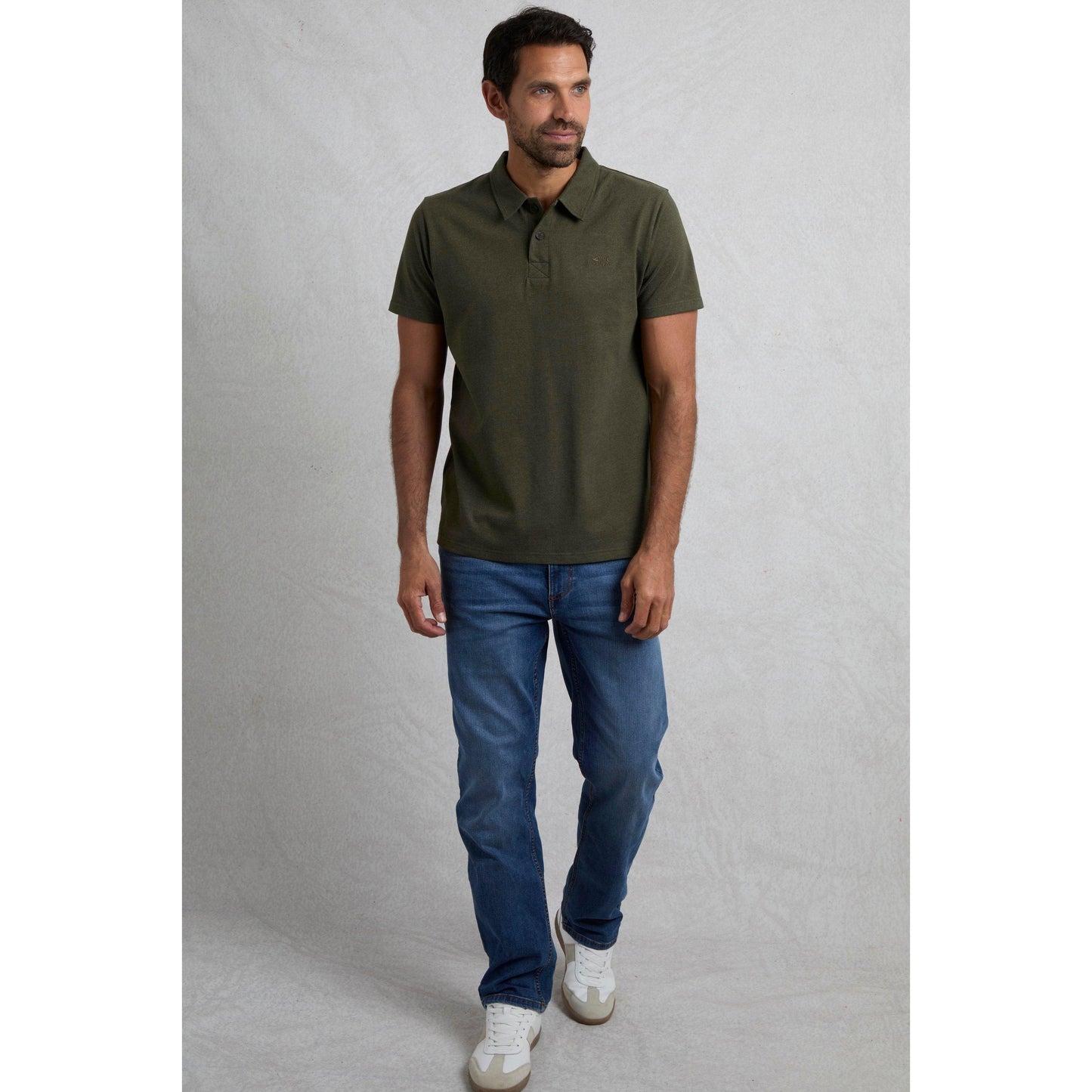 Dark Olive - Front - Weird Fish Mens Jetstream Eco Friendly Branded Polo Shirt