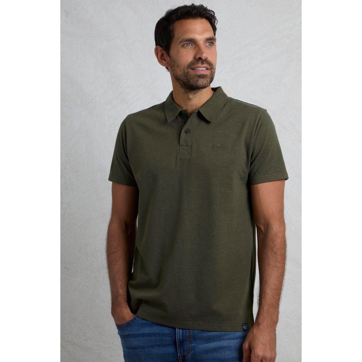 Dark Olive - Side - Weird Fish Mens Jetstream Eco Friendly Branded Polo Shirt
