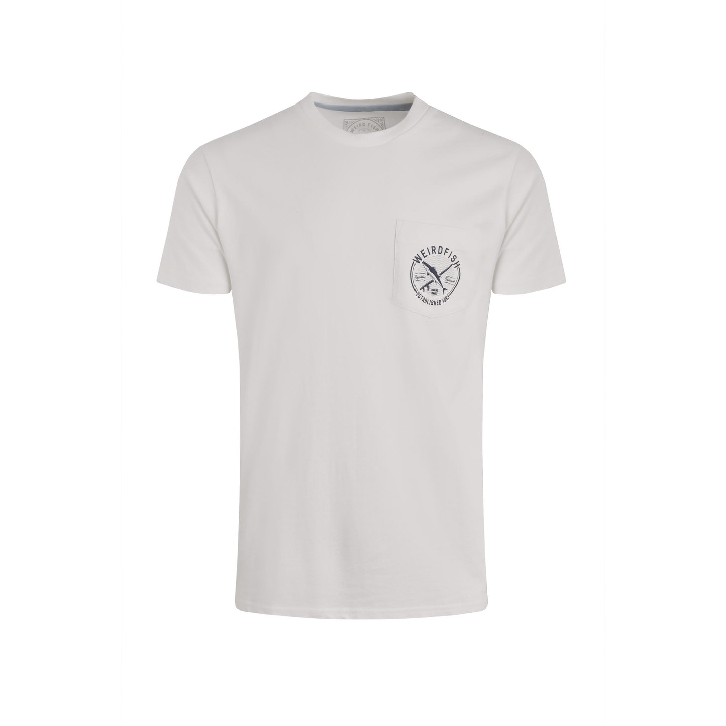 Dusty White - Front - Weird Fish Mens Tidal Organic Short-Sleeved T-Shirt