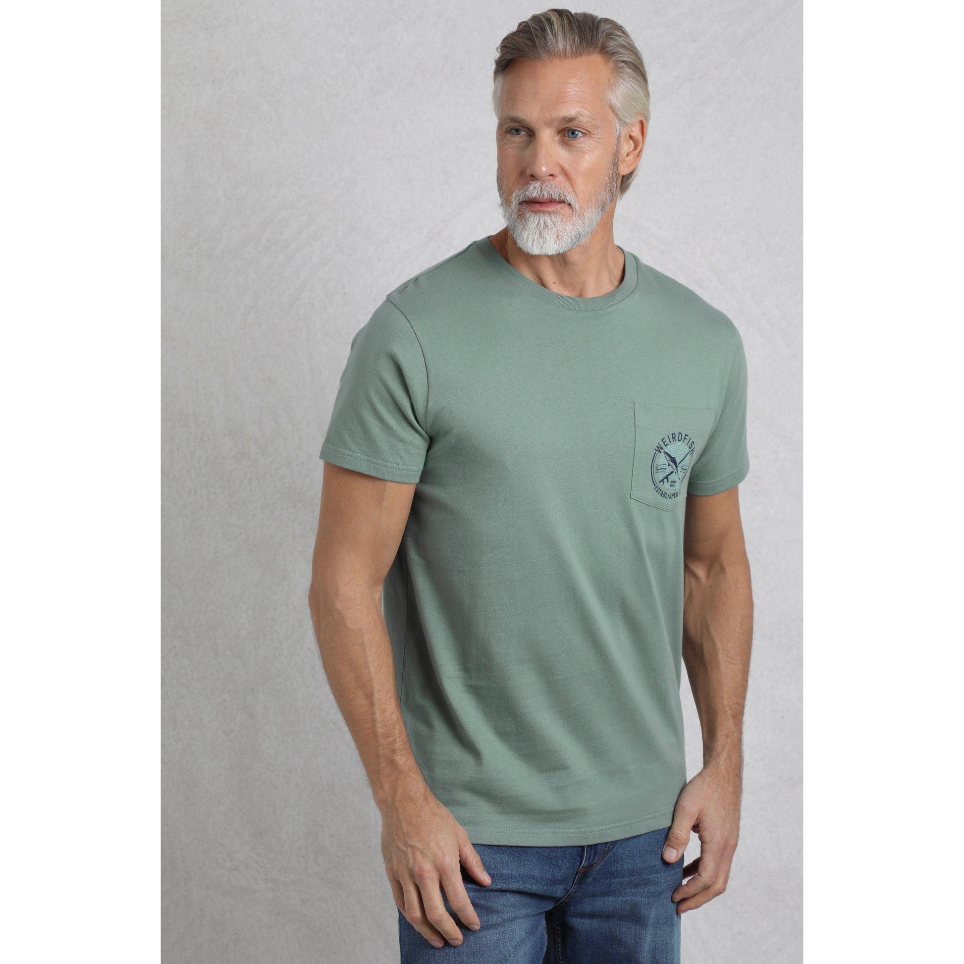 Dusty Teal - Pack Shot - Weird Fish Mens Tidal Organic Short-Sleeved T-Shirt