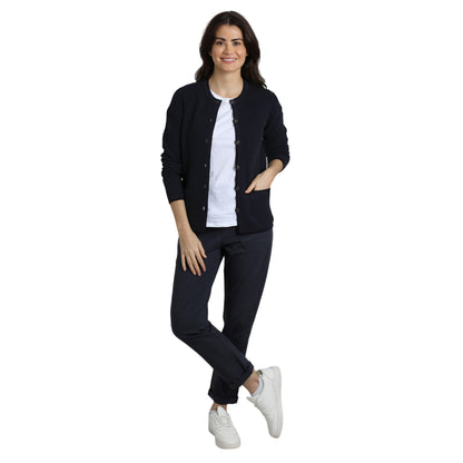 Navy - Pack Shot - Weird Fish Womens-Ladies Hayley Knitted Cardigan