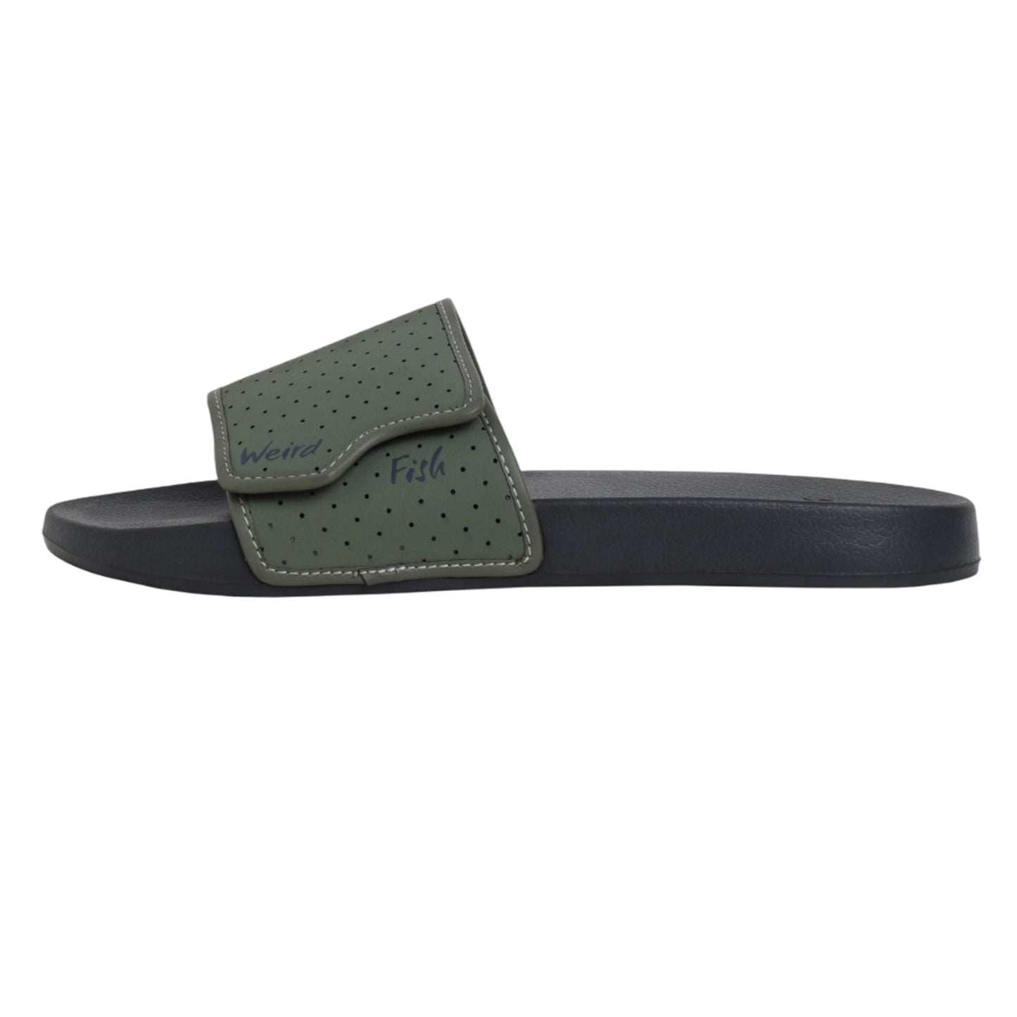 Army Green-Black - Back - Weird Fish Mens Oliver Pool Sliders
