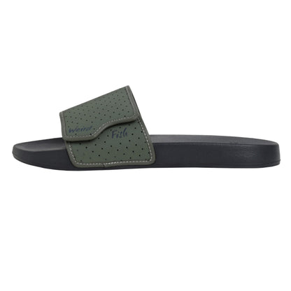 Army Green-Black - Back - Weird Fish Mens Oliver Pool Sliders