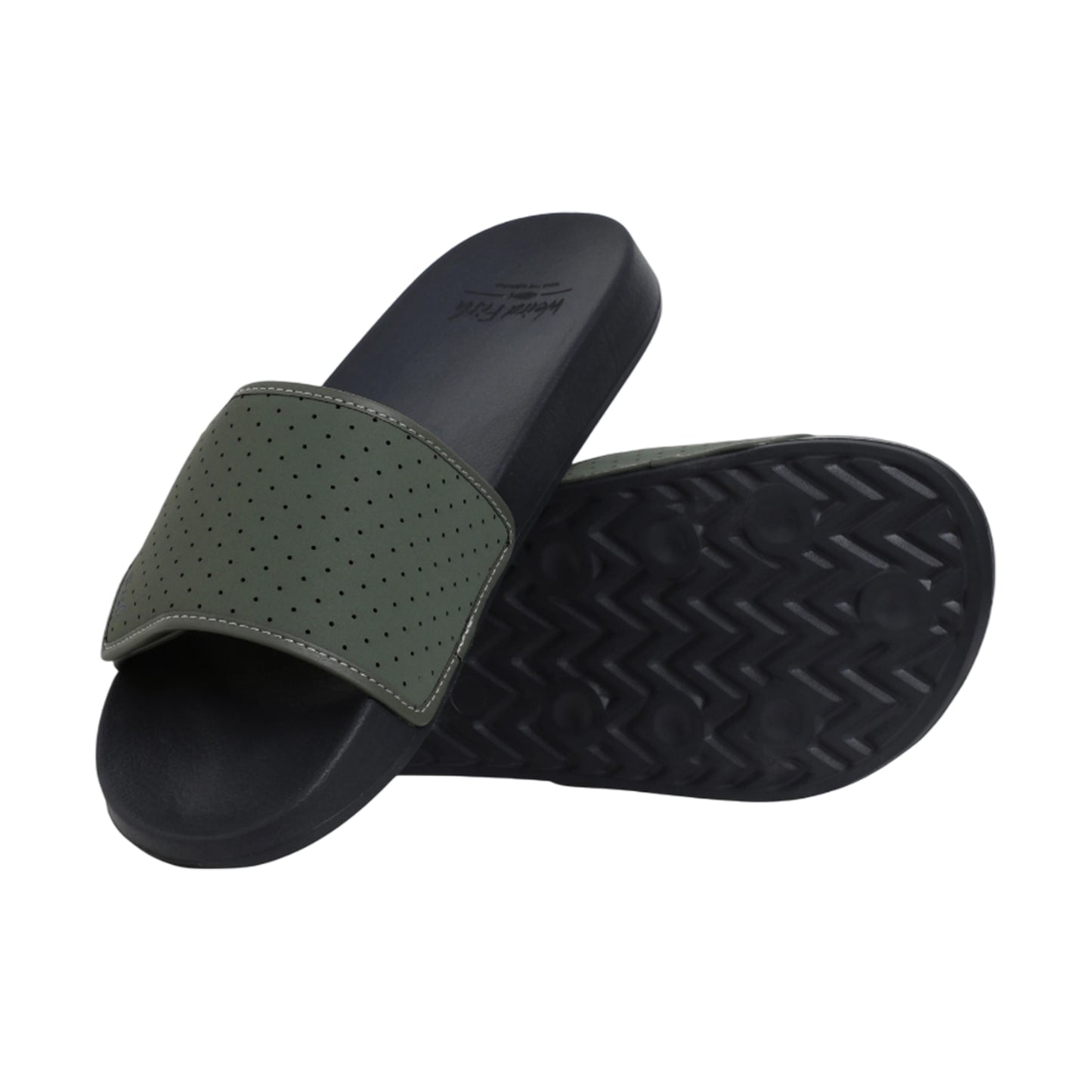 Army Green-Black - Lifestyle - Weird Fish Mens Oliver Pool Sliders