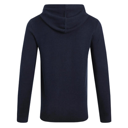 Navy - Back - Weird Fish Mens Samuel Knitted Full Zip Hoodie
