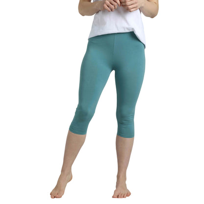 Mineral Blue - Side - Weird Fish Womens-Ladies Blondie Cropped Leggings