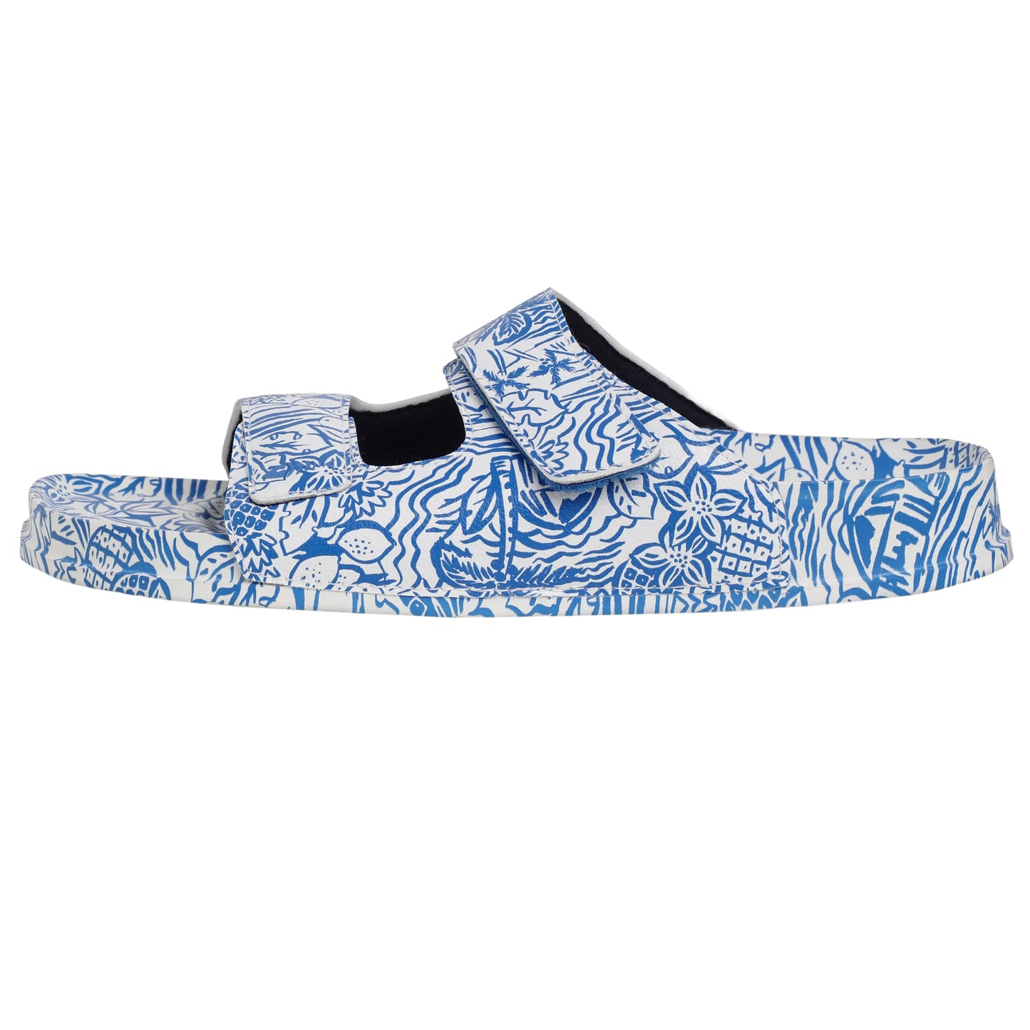 Azure - Back - Weird Fish Womens-Ladies Appledore Printed Pool Sliders