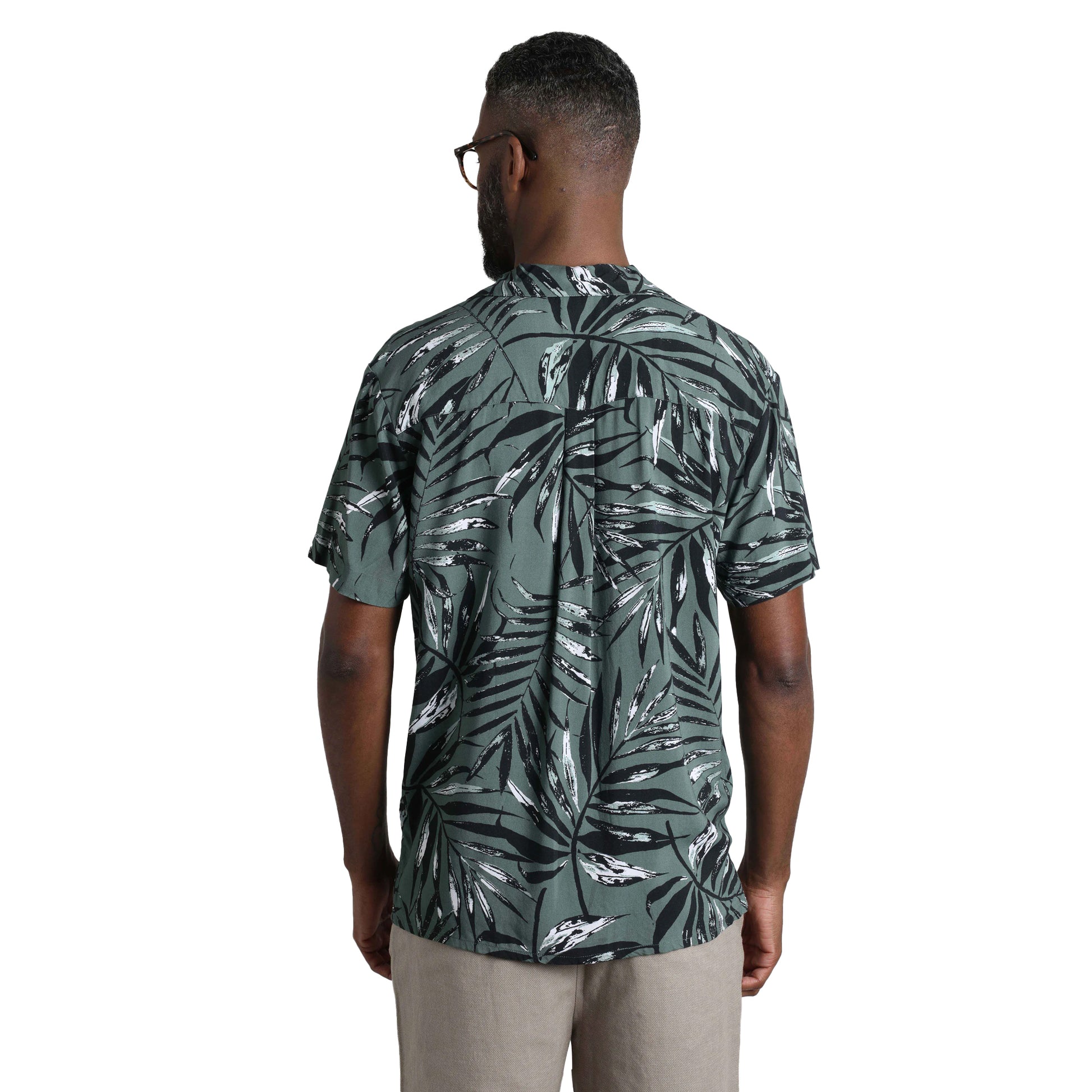 Army Green - Lifestyle - Weird Fish Mens Holborn Hawaiian Eco Viscose Shirt