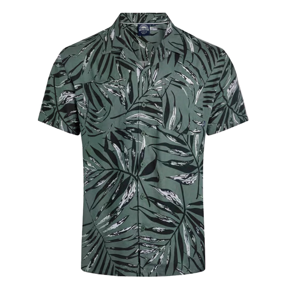 Army Green - Front - Weird Fish Mens Holborn Hawaiian Eco Viscose Shirt