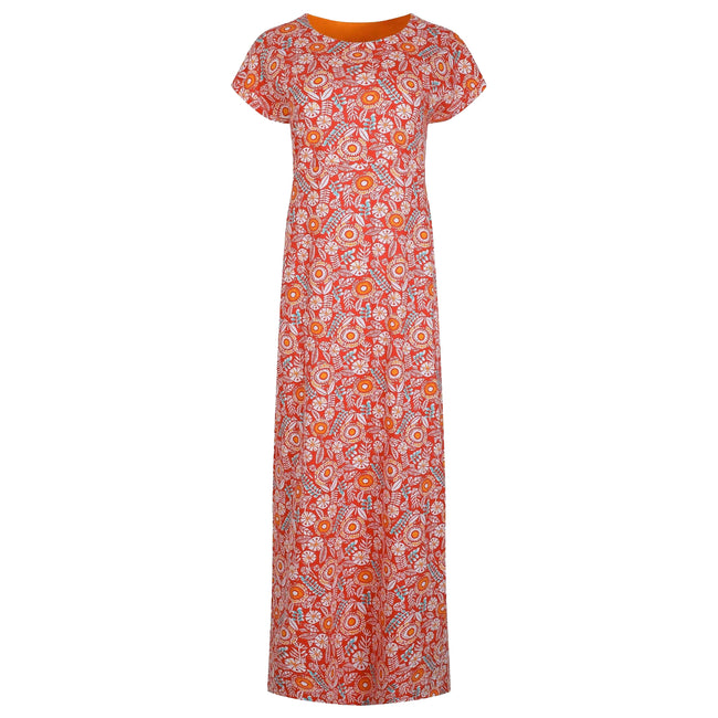 Tango Red - Front - Weird Fish Womens-Ladies Mirren All-Over Print Maxi Dress