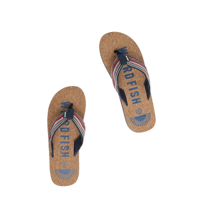 Dark Blue - Front - Weird Fish Mens Englewood Cork Flip Flops