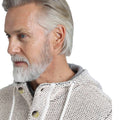 Ecru - Side - Weird Fish Mens Bakersfield Macaroni Button Neck Hoodie